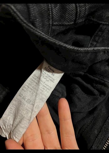 Siyah Midi Süet Salaş Kadın Kot Pantolon - Görsel 2