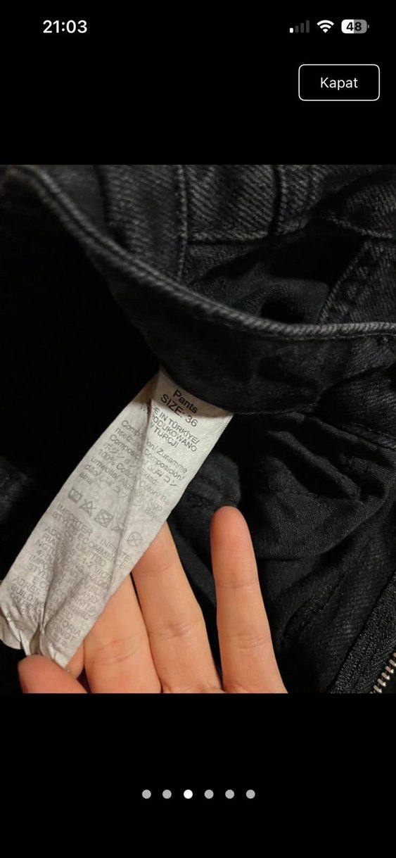 Siyah Midi Süet Salaş Kadın Kot Pantolon - Görsel 2