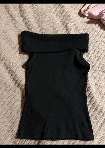 Siyah Kadın Triko kayık yaka kolsuz - Görsel 2