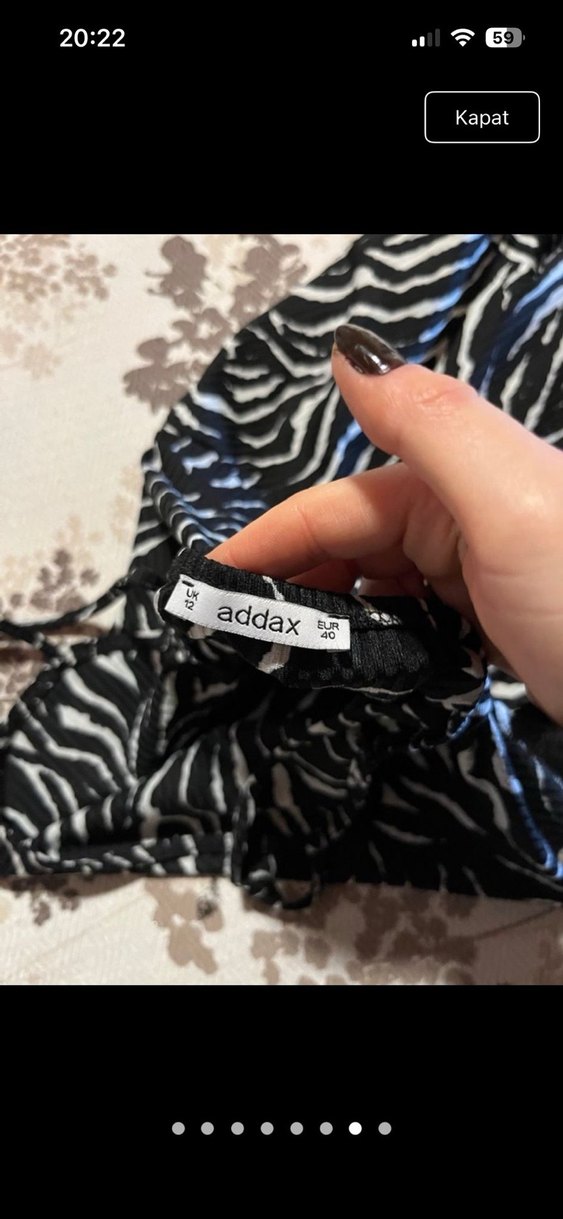 Zebra Desenli Uzun Siyah Mini Elbise - Görsel 3