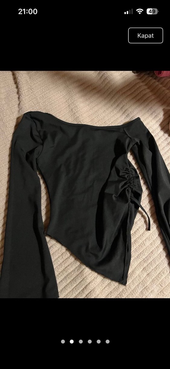 Siyah Drapeli Goth Tarz Kadın Bluz - Görsel 3