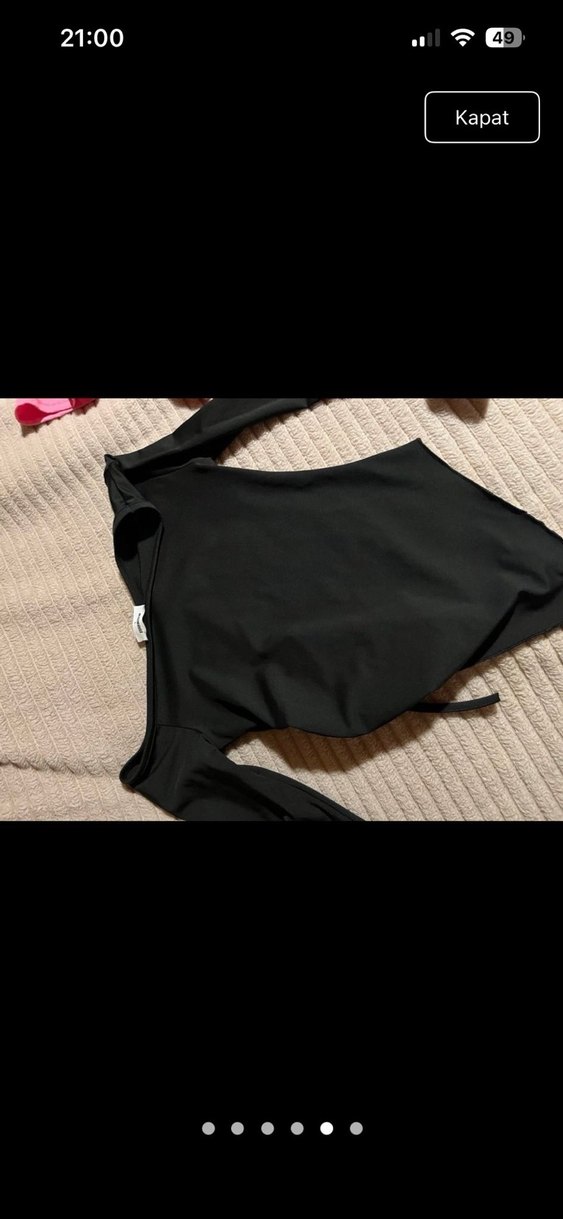 Siyah Drapeli Goth Tarz Kadın Bluz - Görsel 4