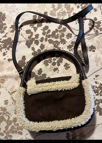 Kahverengi Süet Tüylü Kadın Çanta - Görsel 2