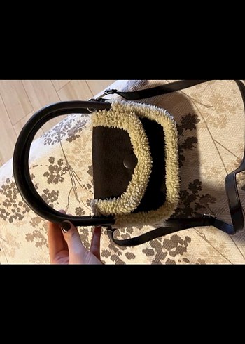 Kahverengi Süet Tüylü Kadın Çanta - Görsel 3