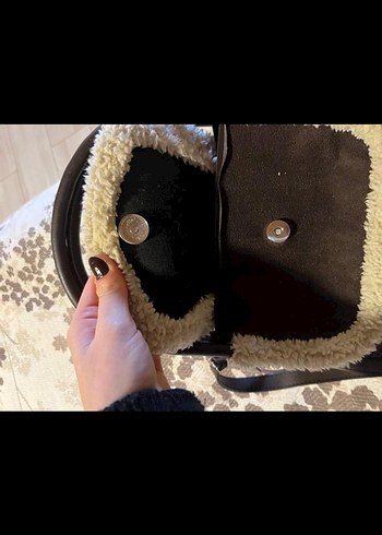 Kahverengi Süet Tüylü Kadın Çanta - Görsel 5