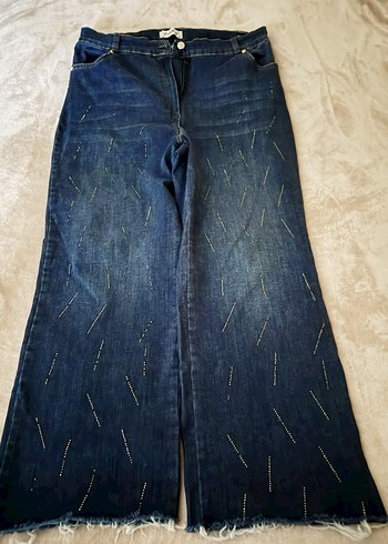 Diğer Koyu Mavi Yuksek Bel Denim Jean
