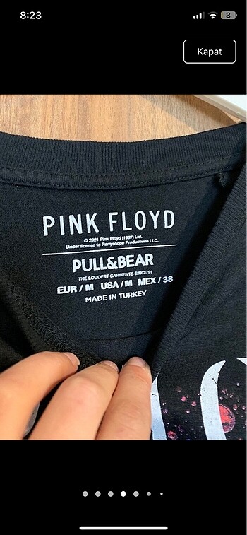 l Beden siyah Renk Pink Floyd