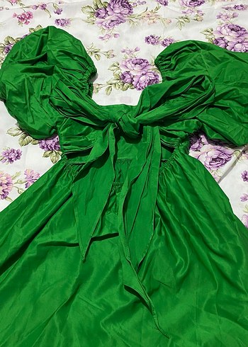 Kadın Yeşil Sırt Dekolteli Elbise - Görsel 5