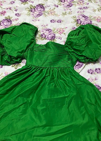 Kadın Yeşil Sırt Dekolteli Elbise - Görsel 4