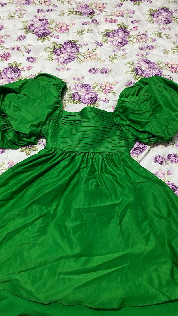 Kadın Yeşil Sırt Dekolteli Elbise - Görsel 4