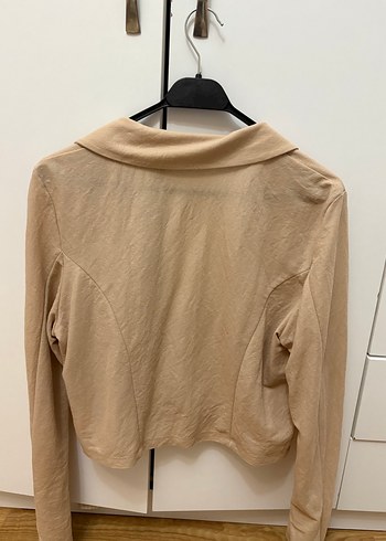 Bej Mini Keten Blazer Ceket - Görsel 2