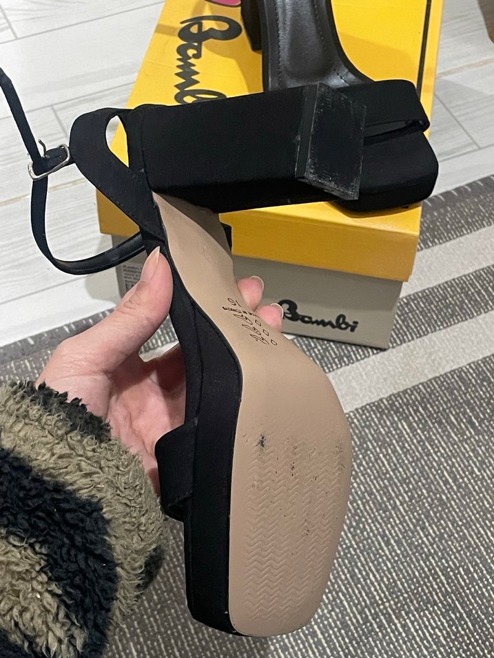 Bambi Siyah Tokalı Blok Topuklu Kadın Ayakkabı - Görsel 3