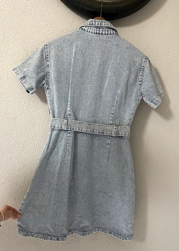 Gri Kot Kısa Tulum, Kemerli, Kısa Kollu - Görsel 2