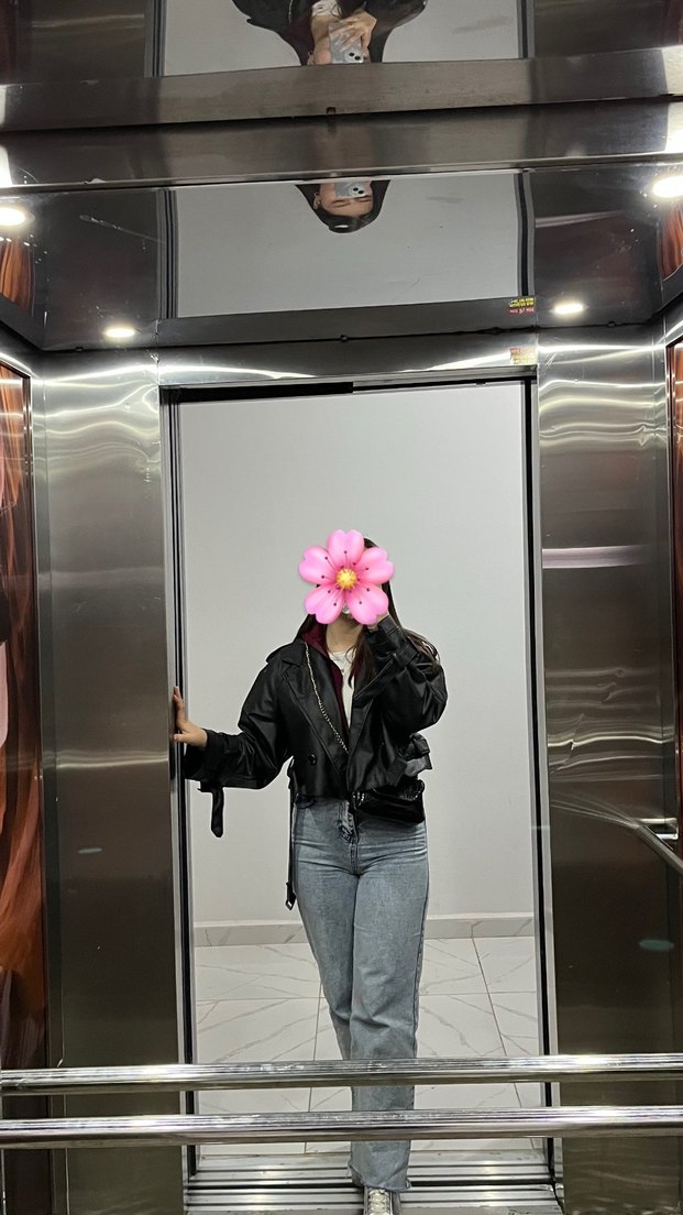 Siyah deri ceket - Görsel 2