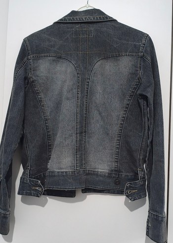 Kadın Gri Düğmeli Denim Ceket - Görsel 2