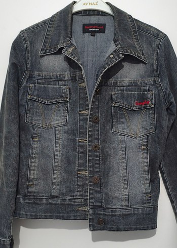 Kadın Gri Düğmeli Denim Ceket - Görsel 3