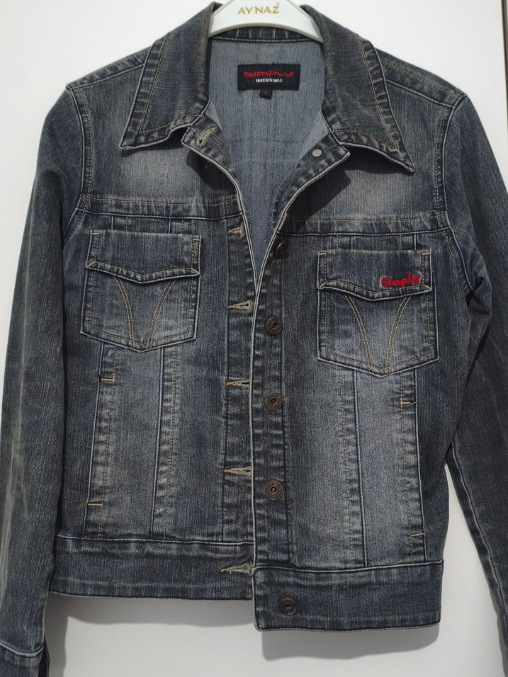 Kadın Gri Düğmeli Denim Ceket - Görsel 3