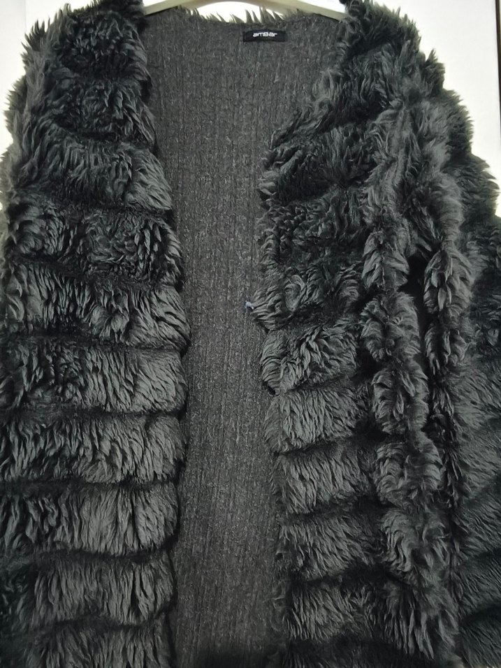 Gri Kürklü Kadın Midi Kaban - Görsel 4