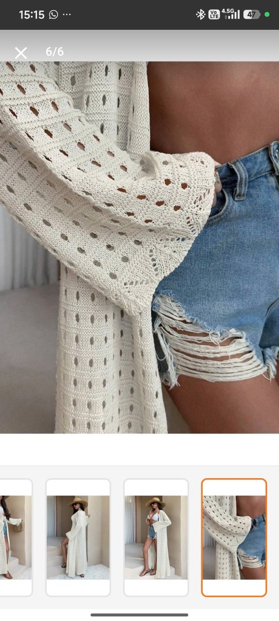 yazlık örgü kimono - Görsel 3