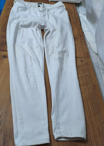 3 parça Kadın eşyası Kadın Mor Midi Ceket ve 2  Beyaz pantolon - Görsel 3