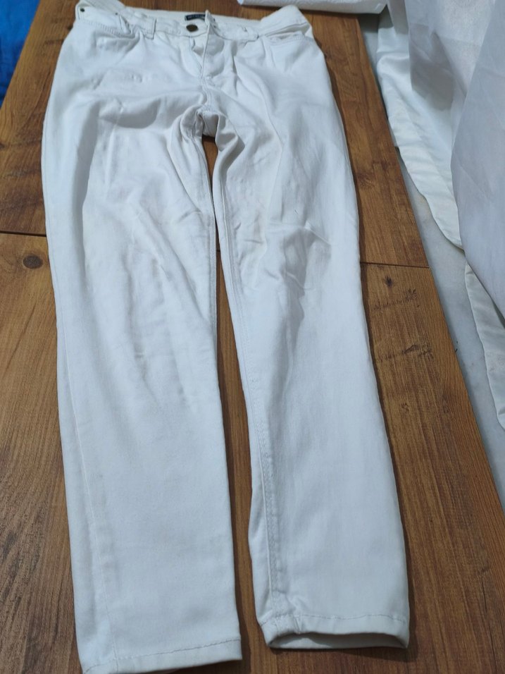 3 parça Kadın eşyası Kadın Mor Midi Ceket ve 2  Beyaz pantolon - Görsel 3