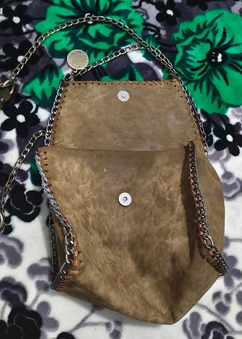 2 adet çanta Yılan Desenli Zincir Detaylı Kadın Süet Çanta - Görsel 5