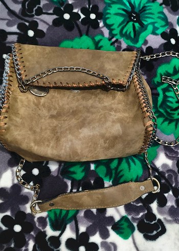 2 adet çanta Yılan Desenli Zincir Detaylı Kadın Süet Çanta - Görsel 3