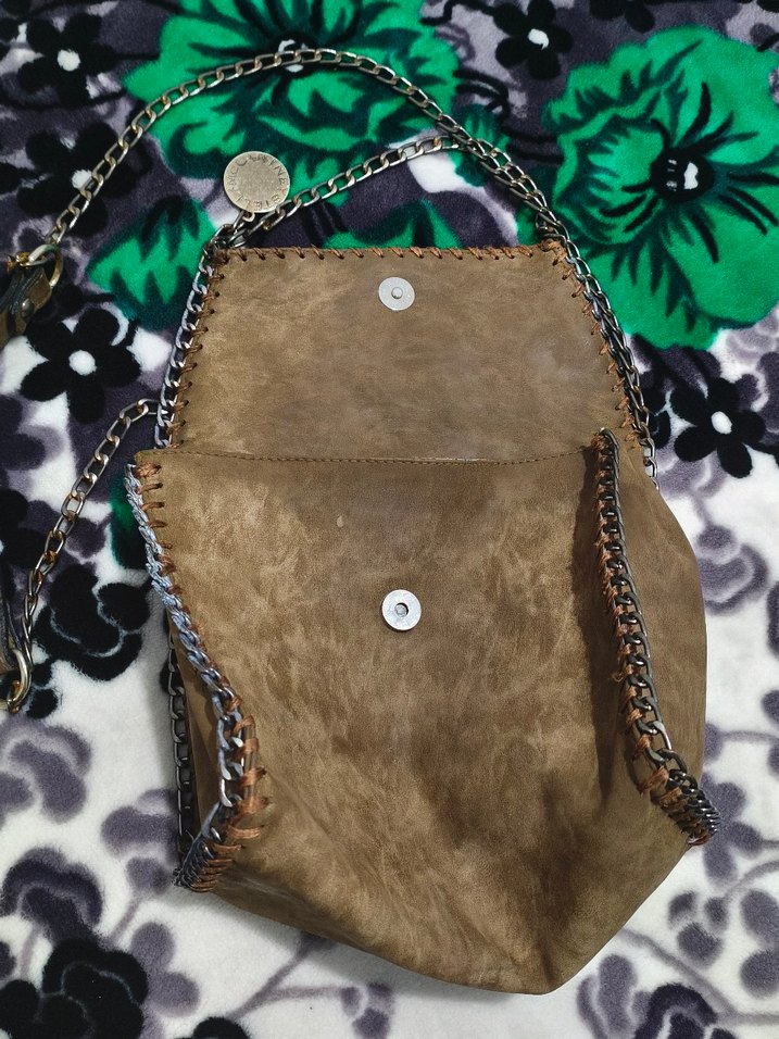 2 adet çanta Yılan Desenli Zincir Detaylı Kadın Süet Çanta - Görsel 5