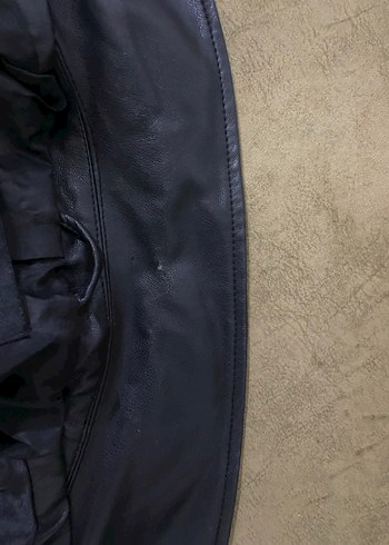 Siyah Deri Biker Ceket - Görsel 4