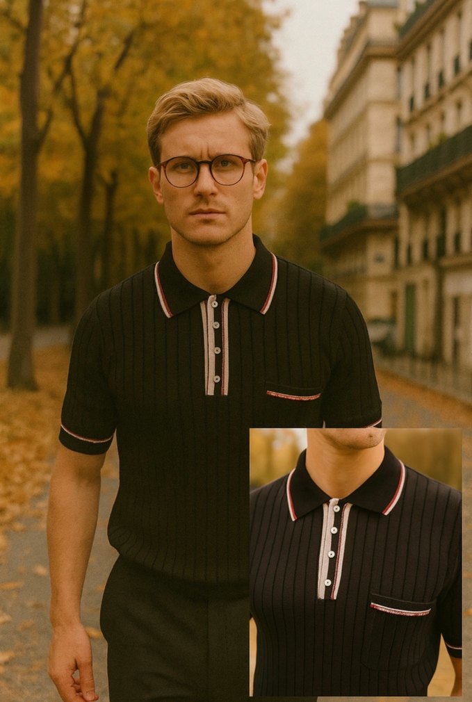 Düğmeli Regular Fit Erkek Tişört Polo Yaka - Görsel 5