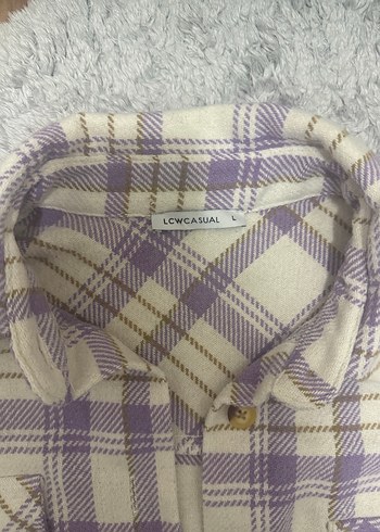 Düğmeli Mor Kadın Gömlek - Görsel 2