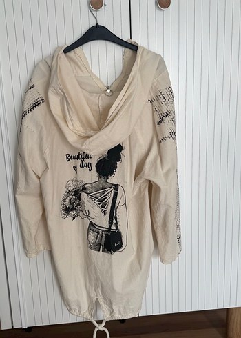 Nakışlı Kapüşonlu Bohem Kadın Ceket - Görsel 2