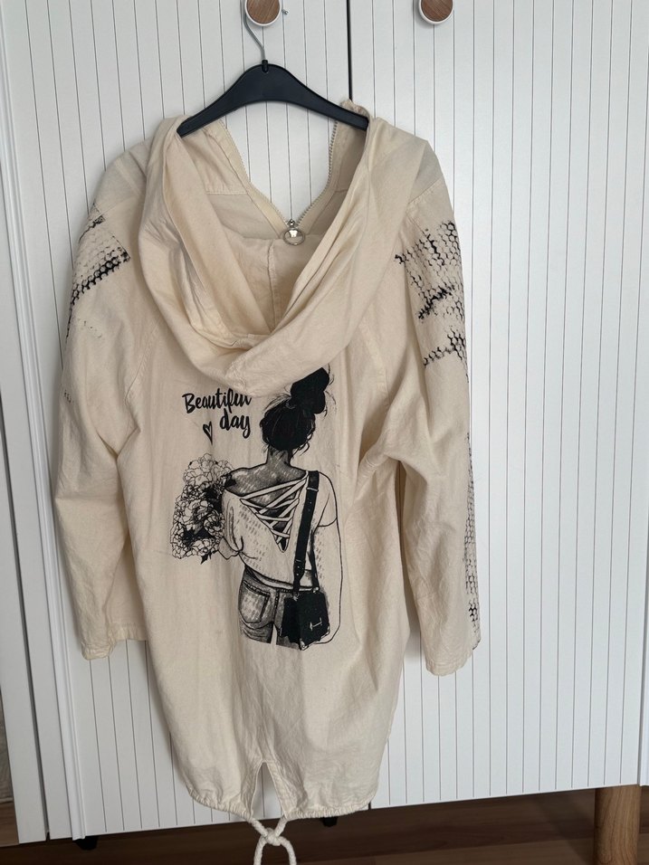 Nakışlı Kapüşonlu Bohem Kadın Ceket - Görsel 2