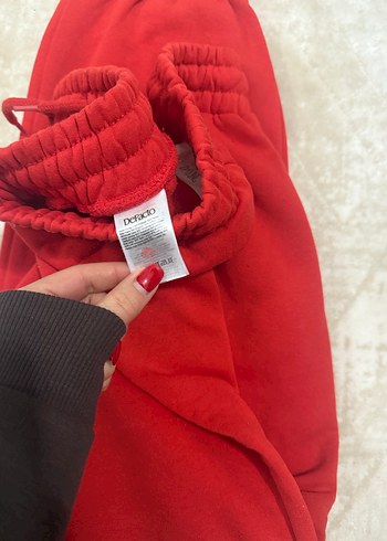 Kırmızı Kadın Rahat Kesim Eşofman Altı - Görsel 3