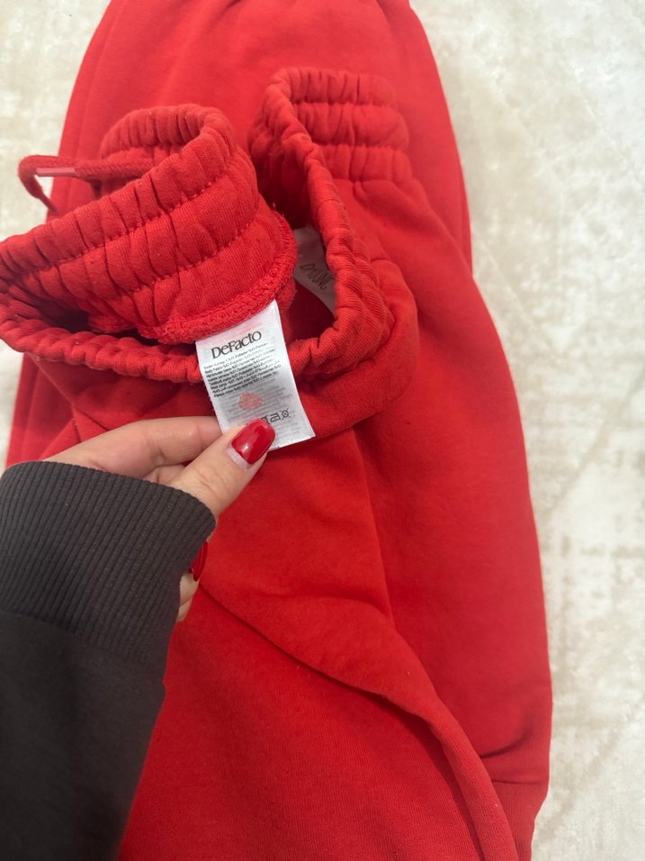 Kırmızı Kadın Rahat Kesim Eşofman Altı - Görsel 3