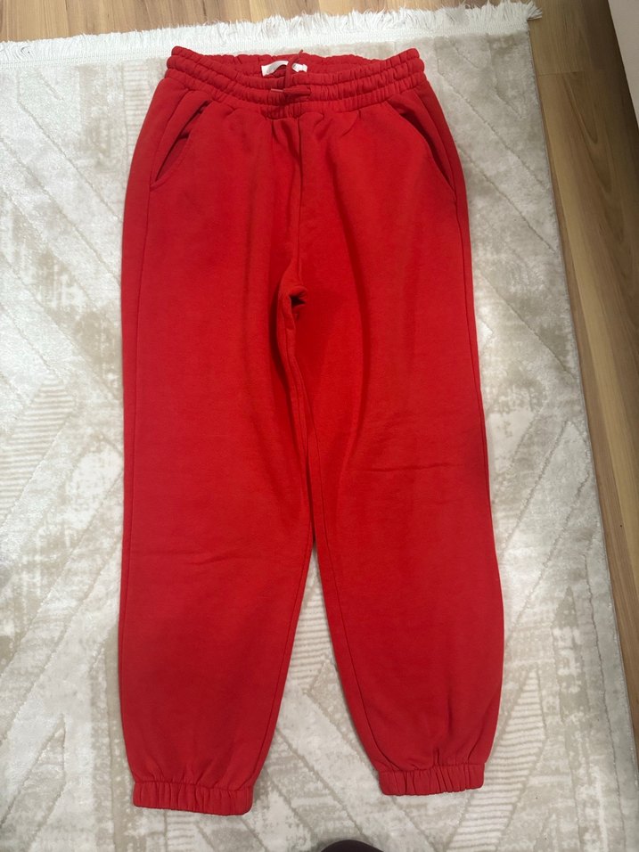 Kırmızı Kadın Rahat Kesim Eşofman Altı - Görsel 2