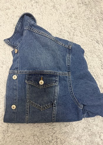 Kadın Mavi Düğmeli Denim Ceket - Görsel 2