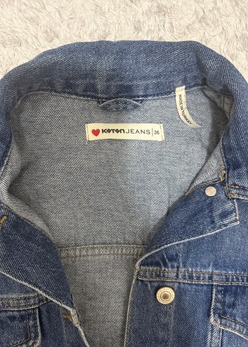 Kadın Mavi Düğmeli Denim Ceket - Görsel 3