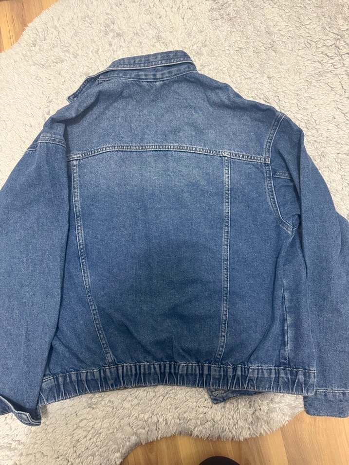 Kadın Mavi Düğmeli Denim Ceket - Görsel 4