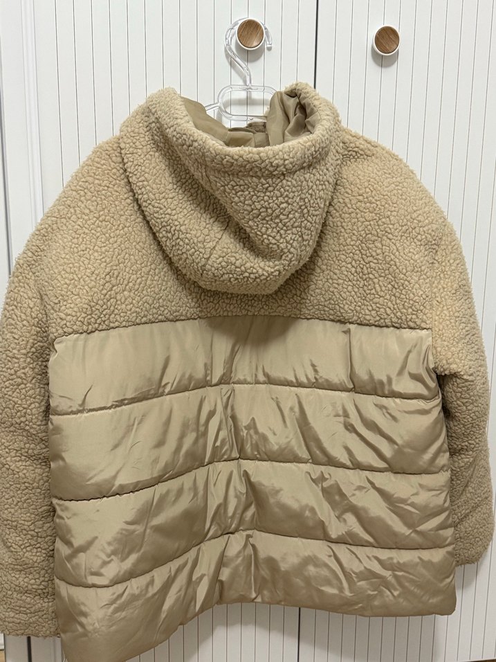 Kadın Bej Peluş Detaylı Kışlık Mont - Görsel 2