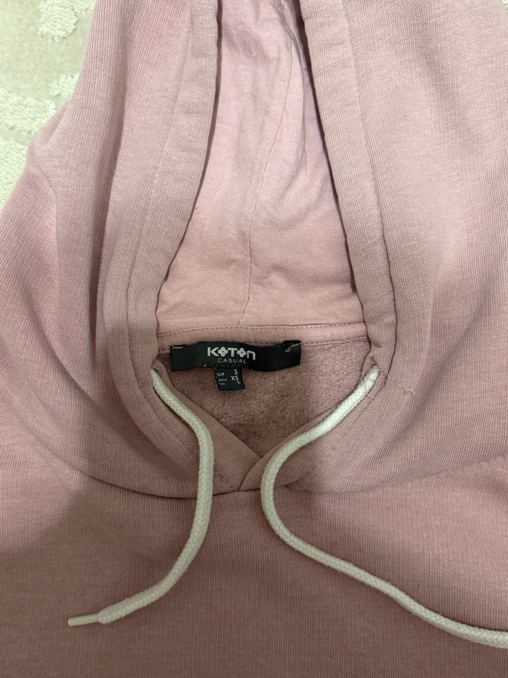 Pudra Kapüşonlu Kadın Sweatshirt - Görsel 3