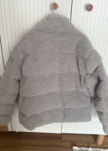 Kadın Gri Yüksek Yakalı  mont - Görsel 2