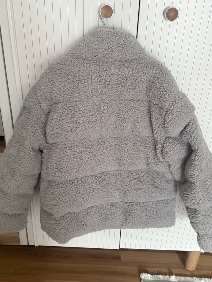 Kadın Gri Yüksek Yakalı  mont - Görsel 2