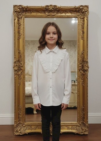 Beyaz Fırfırlı Gömlek - Görsel 2