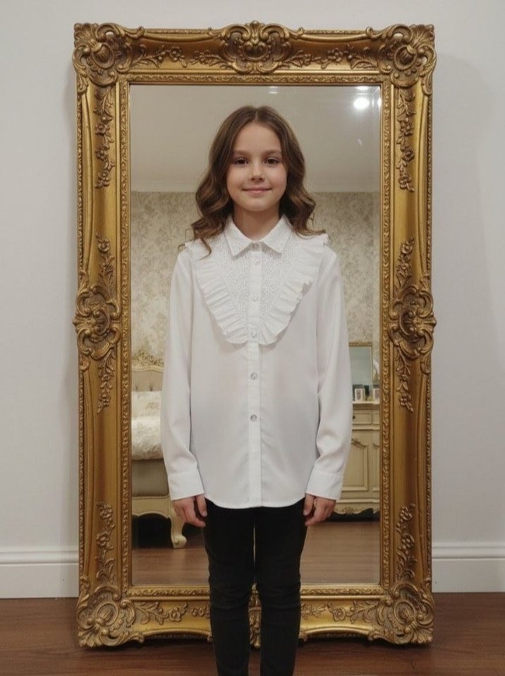 Beyaz Fırfırlı Gömlek - Görsel 2