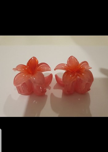 Pembe Çiçekli Saç Tokası 2 Adet - Görsel 3