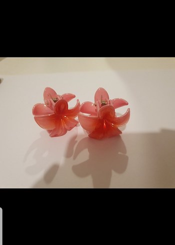 Pembe Çiçekli Saç Tokası 2 Adet - Görsel 2