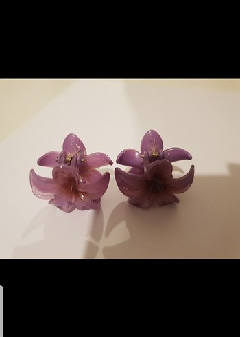 Mor Çiçek Toka 2 Adet - Görsel 3