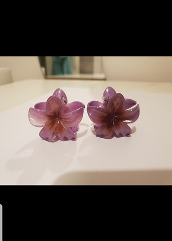 Mor Çiçek Toka 2 Adet - Görsel 2