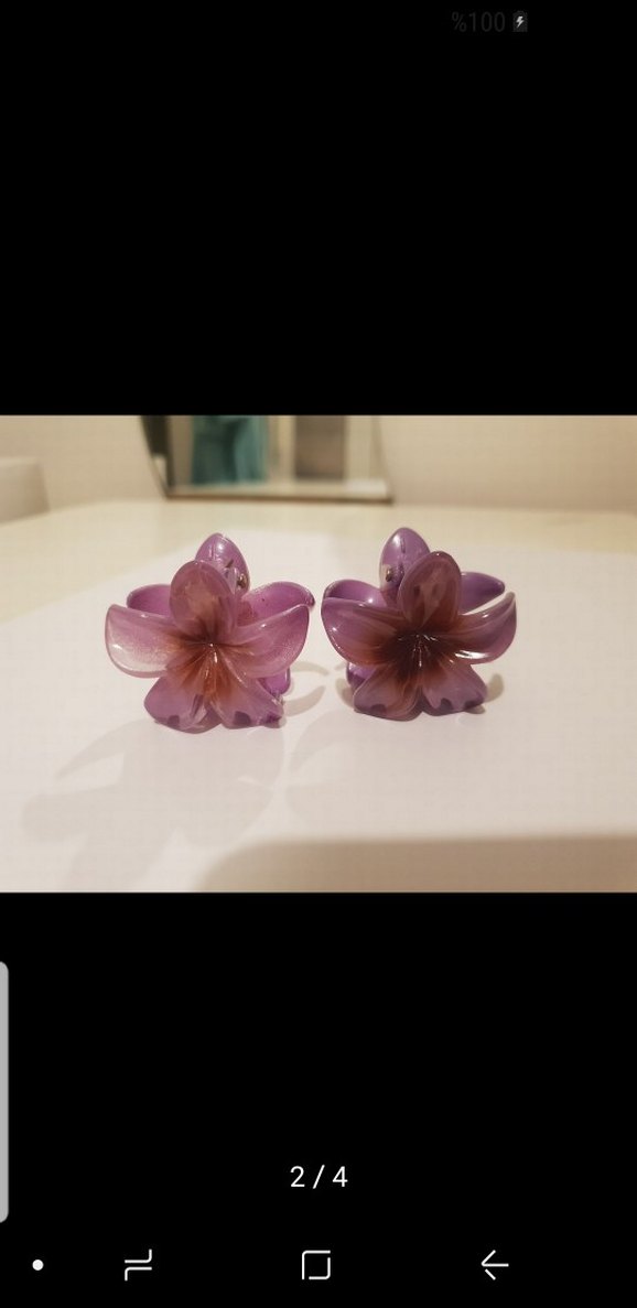 Mor Çiçek Toka 2 Adet - Görsel 2